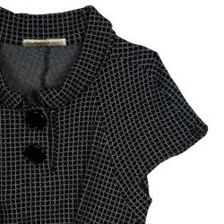 Pre Owned Balenciaga Monochrome Grid Print Dress M