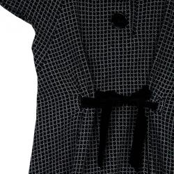 Pre Owned Balenciaga Monochrome Grid Print Dress M