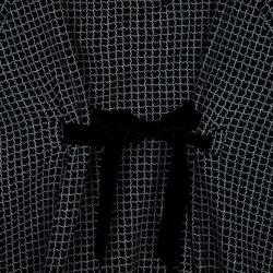 Pre Owned Balenciaga Monochrome Grid Print Dress M