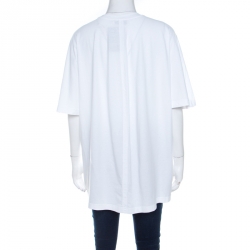 Pre Owned Balenciaga White Logo Print Cotton Jersey Oversized Cocoon T-Shirt S