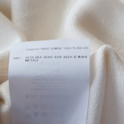 مملوكة مسبقًا فستان بالنسياغا نمط جاكار هندسي واسع متوسط حرير كريمي M