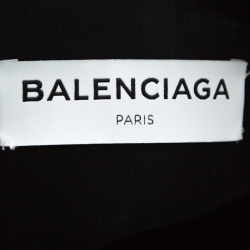 Pre Owned Balenciaga Green Scuba Car-Mat Look Asymmetric Wrap Skirt M