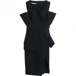 Pre Owned Balenciaga Peplum Laser Cut Dress S