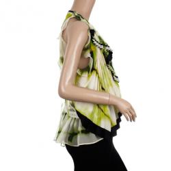 Pre Owned Balenciaga Frill Chiffon Blouse M