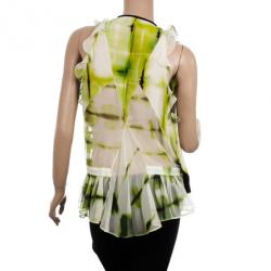 Pre Owned Balenciaga Frill Chiffon Blouse M