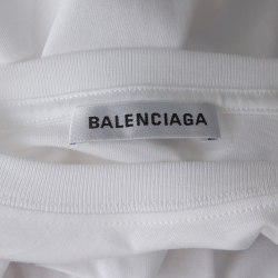 Balenciaga White BB Mode Print Cotton Oversized T-Shirt S