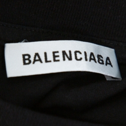 Pre Owned Balenciaga Black Speed Hunters Print Cotton Oversized T-Shirt M