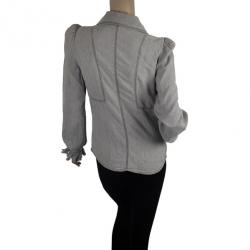 Pre Owned Balenciaga Denim Ruffle Shirt S