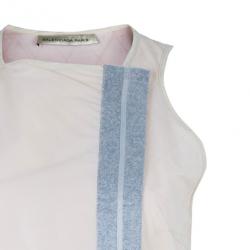 Pre Owned Balenciaga Drop Waist Mixed Fabric Dress Coat S