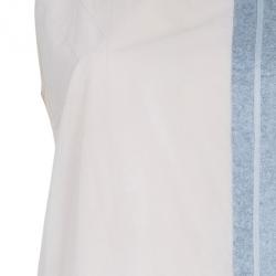 Pre Owned Balenciaga Drop Waist Mixed Fabric Dress Coat S