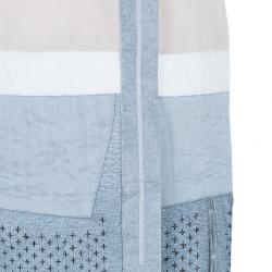 Pre Owned Balenciaga Drop Waist Mixed Fabric Dress Coat S