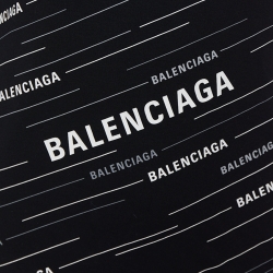 Pre Owned Balenciaga Black All Over Logo Printed Long Sleeve T-Shirt XL