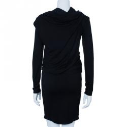 مملوكة مسبقًا فستان بالنسيياغا أسود كتف درابيه S