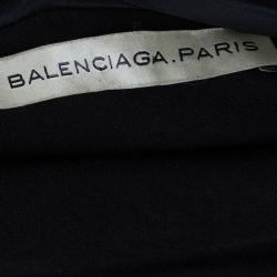 مملوكة مسبقًا فستان بالنسيياغا أسود كتف درابيه S