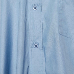 Pre Owned Balenciaga Blue Cotton Blend Asymmetric Oversized Shirt S