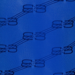 Pre Owned Balenciaga Blue Monogram Stretch Knit Top S