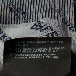 Pre Owned Balenciaga Navy Blue Patterned Wool Sweater L