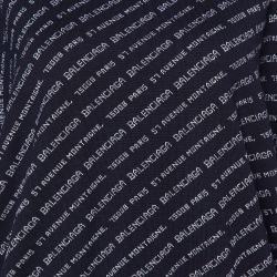 Pre Owned Balenciaga Navy Blue Patterned Wool Sweater L