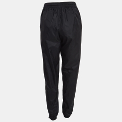 Pre Owned Balenciaga Black Logo Print Synthetic Track Pants XS