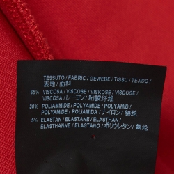 Pre Owned Balenciaga Red Logo Print Jersey Bomber Jacket M