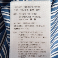 Pre Owned Balenciaga Blue Pinstripe Cotton Oversized Shirt XS