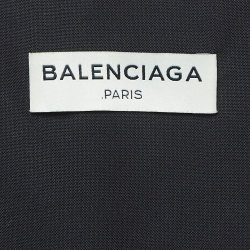 Pre Owned Balenciaga Black Cotton Pintuck Mini Dress M