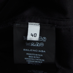 Pre Owned Balenciaga Black Cotton Pintuck Mini Dress M