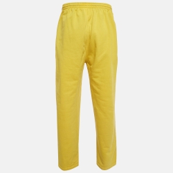 Pre Owned Balenciaga Wardrobe Yellow Cotton Knit Track Pants L