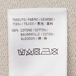 Pre Owned Balenciaga Beige Logo Print Cotton Oversized Hoodie M