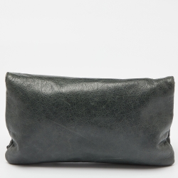 Pre Owned Balenciaga Green Leather Giant 21 Envelope Clutch