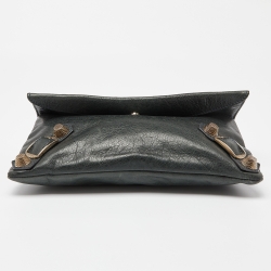 Pre Owned Balenciaga Green Leather Giant 21 Envelope Clutch