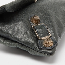 Pre Owned Balenciaga Green Leather Giant 21 Envelope Clutch