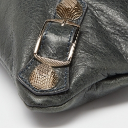 Pre Owned Balenciaga Green Leather Giant 21 Envelope Clutch