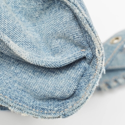 Pre Owned Balenciaga Blue Denim XS Crystals Neo Cagole Bag