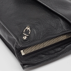 Pre Owned Balenciaga Black Leather Papier Sight Clutch