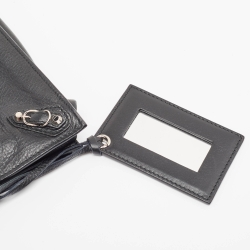 Pre Owned Balenciaga Black Leather Papier Sight Clutch