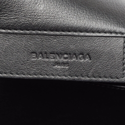 Pre Owned Balenciaga Black Leather Papier Sight Clutch