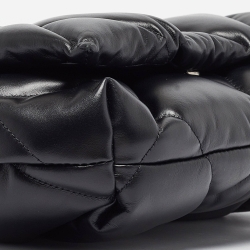 مملوكة مسبقًا Balenciaga Black Quilted Leather Touch Puffy Clutch