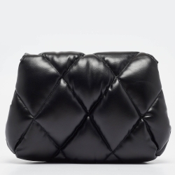 مملوكة مسبقًا Balenciaga Black Quilted Leather Touch Puffy Clutch