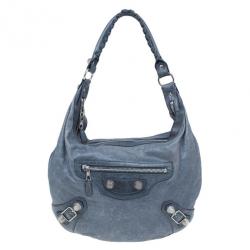 Pre Owned Balenciaga Grey Leather Giant Hobo