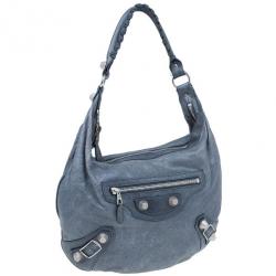 Pre Owned Balenciaga Grey Leather Giant Hobo