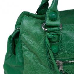 مملوكة مسبقًا Balenciaga Green Leather Giant Covered Midday Tote