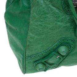 مملوكة مسبقًا Balenciaga Green Leather Giant Covered Midday Tote