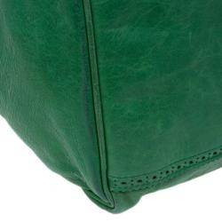 مملوكة مسبقًا Balenciaga Green Leather Giant Covered Midday Tote