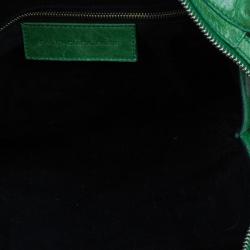 مملوكة مسبقًا Balenciaga Green Leather Giant Covered Midday Tote