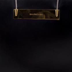 Pre Owned حقيبة يد بالنسياغا شوبر كابل جلد سوداء