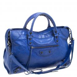 Pre Owned Balenciaga Blue Leather Classic City RH Tote
