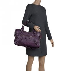 Balenciaga Purple Leather Brogues GCH Classic City Tote