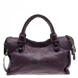 Balenciaga Purple Leather Brogues GCH Classic City Tote