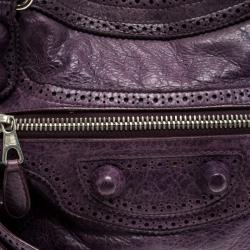 Balenciaga Purple Leather Brogues GCH Classic City Tote